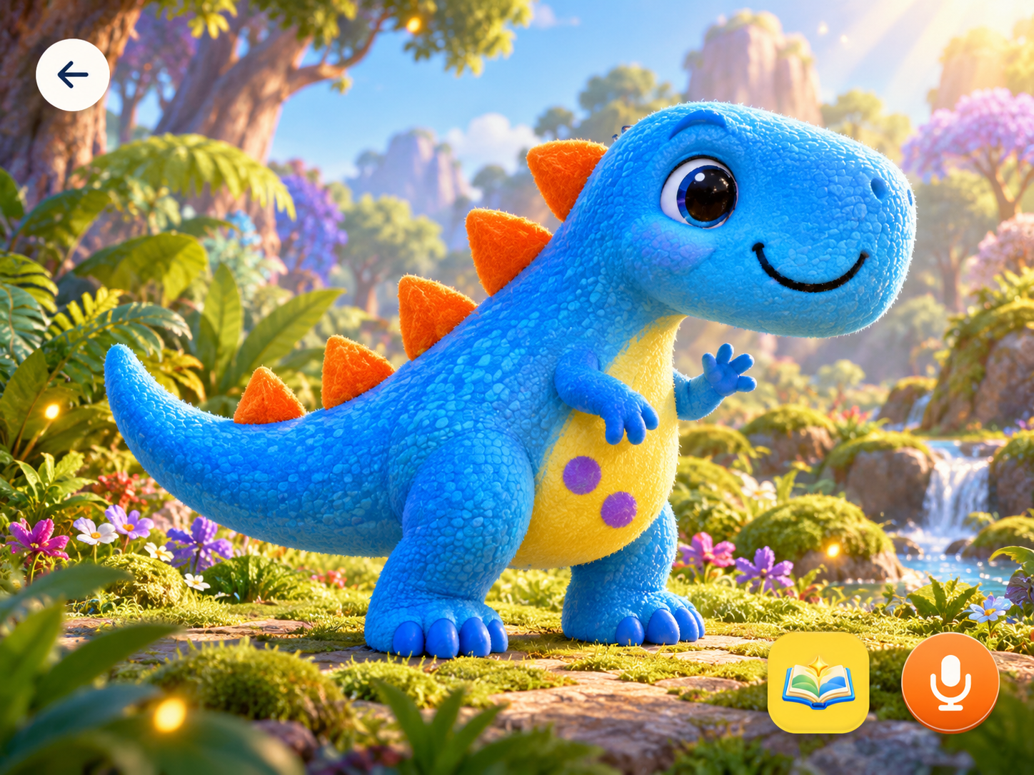 Blue dinosaur creation with story and voice options