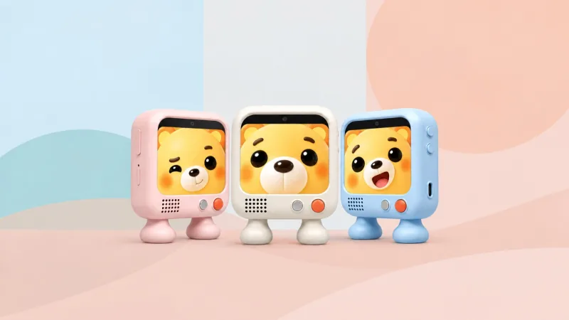 Three Bubu devices in soft pink, warm white, and soft blue